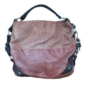 TANO Vintage Red Large Hobo Handbag Buckle and Leather Strap